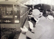Прибытие первого поезда на станцию «Победа»