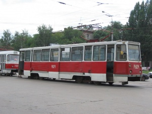 Трамвайный рельсошлифовальный вагон РШ24, на базе КТМ-5, в Самаре.